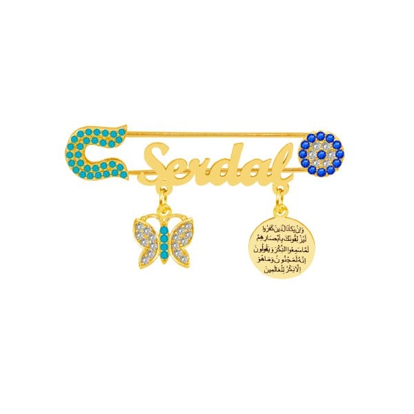 Gümüş Nazar Dualı İsimli Bebek İğnesi