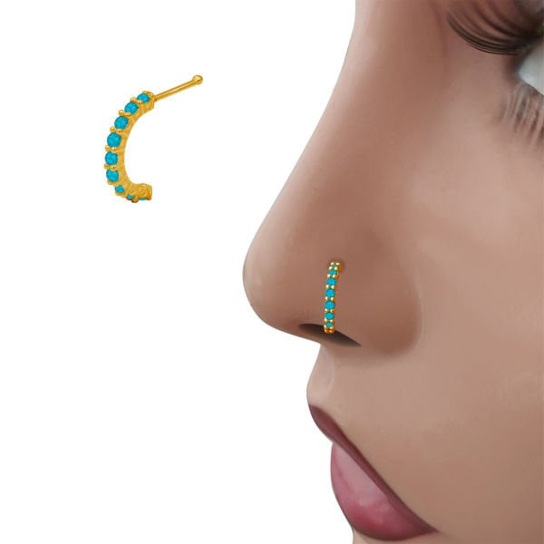 Gümüş Mavi Taşlı Halka Hızma