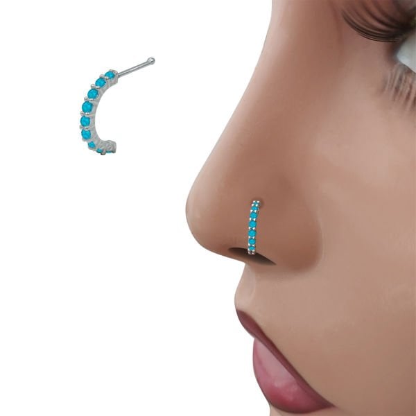 Gümüş Mavi Taşlı Halka Hızma