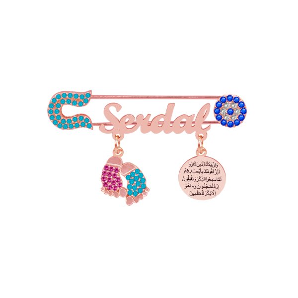 Gümüş Nazar Dualı İsimli Bebek İğnesi