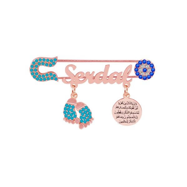 Gümüş Nazar Dualı İsimli Bebek İğnesi