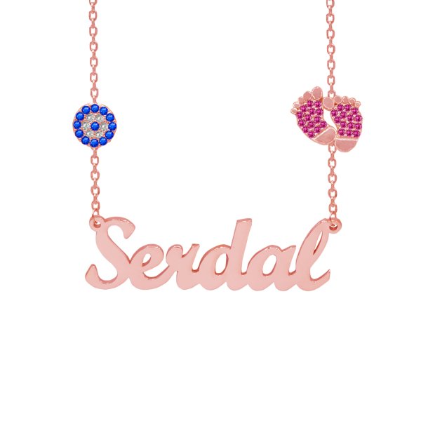 Gümüş Zinciri Nazarlık Patikli İsimli Kolye