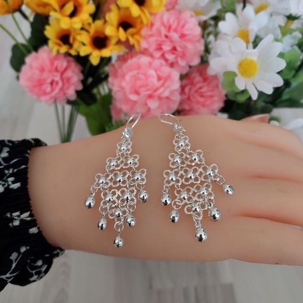 Gümüş Toplu Mardin Telkari Küpe