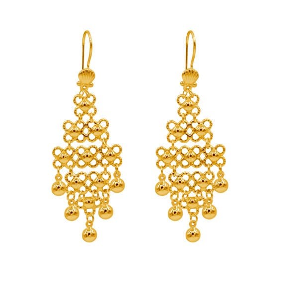 Gümüş Toplu Mardin Telkari Küpe