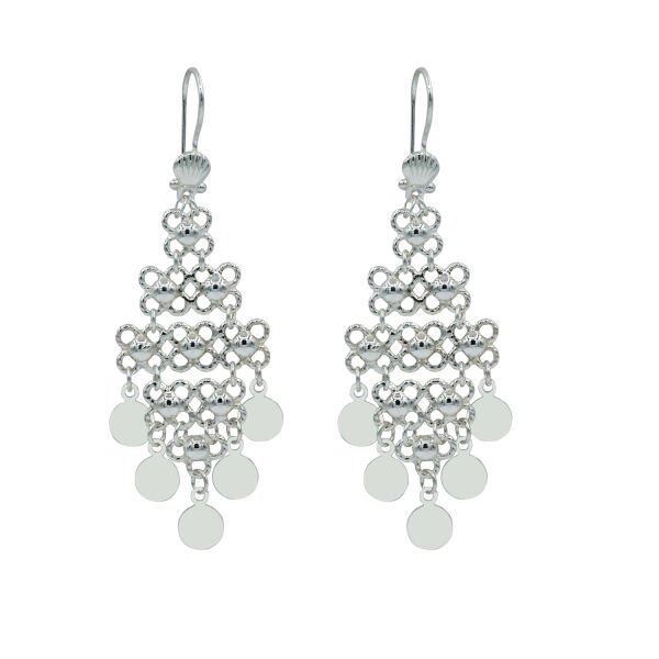 Gümüş Kişniş Pullu Küpe