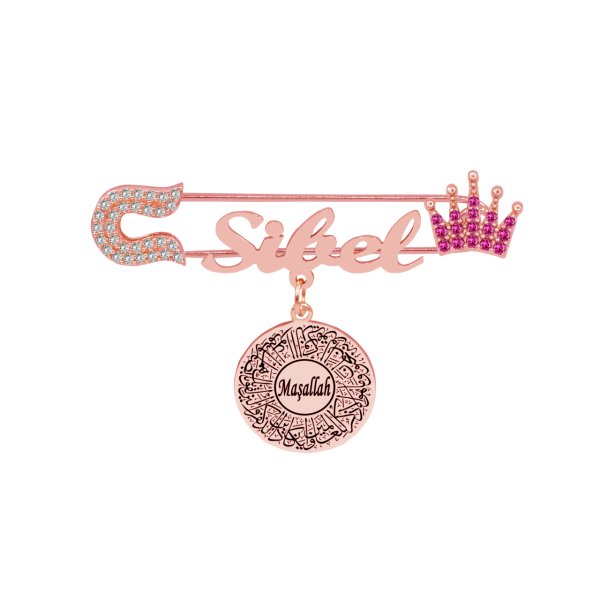 Gümüş İsimli Bebek Maşallah İğnesi