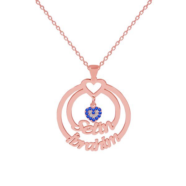 Gümüş Nazar Sallantı Halka 2 İsimli Kolye