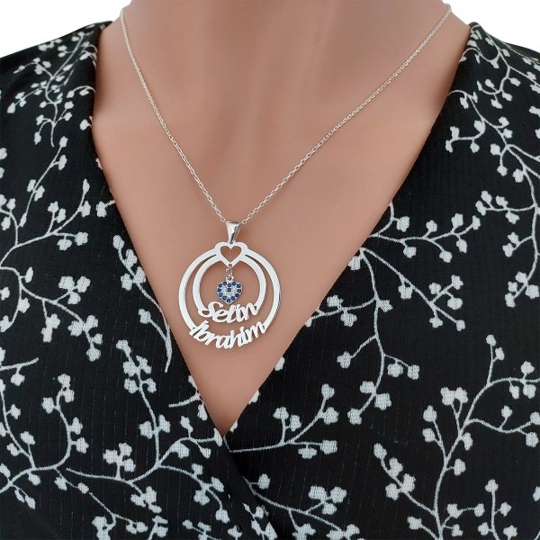 Gümüş Nazar Sallantı Halka 2 İsimli Kolye