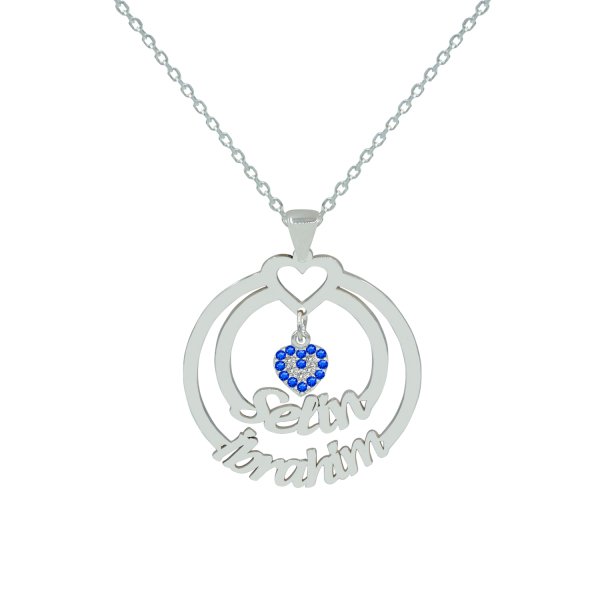 Gümüş Nazar Sallantı Halka 2 İsimli Kolye