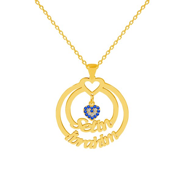 Gümüş Nazar Sallantı Halka 2 İsimli Kolye