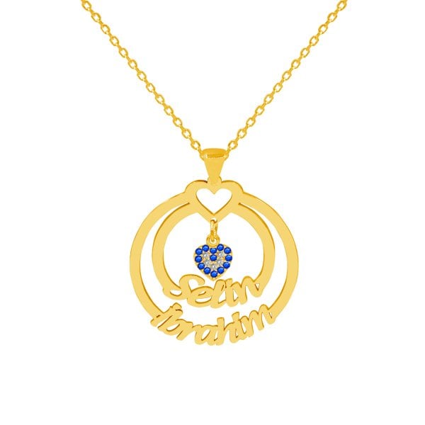 Gümüş Nazar Sallantı Halka 2 İsimli Kolye