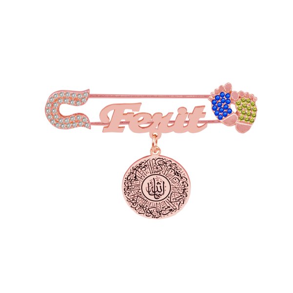 Gümüş Arapça Maşallah İsimli Bebek İğnesi