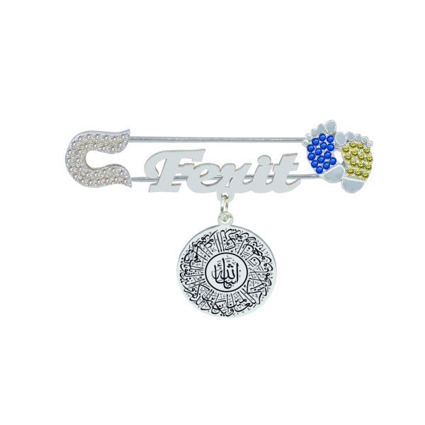 Gümüş Arapça Maşallah İsimli Bebek İğnesi