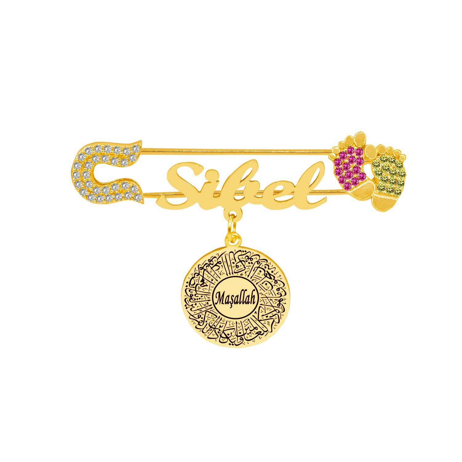 Gümüş Nazar Dualı İsimli Bebek Maşallah İğnesi