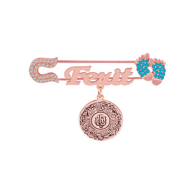 Gümüş Maşallah Nazar Dualı İsimli Bebek İğnesi