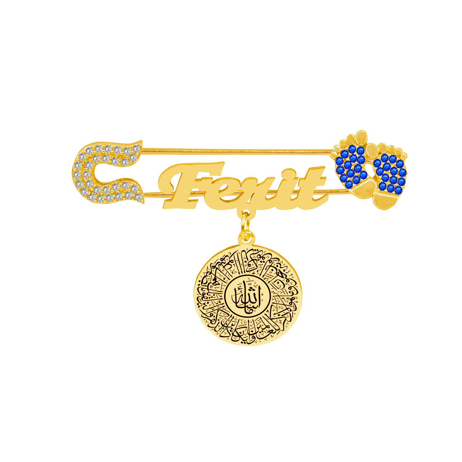 Gümüş Nazar Dualı Maşallah İsimli Bebek İğnesi