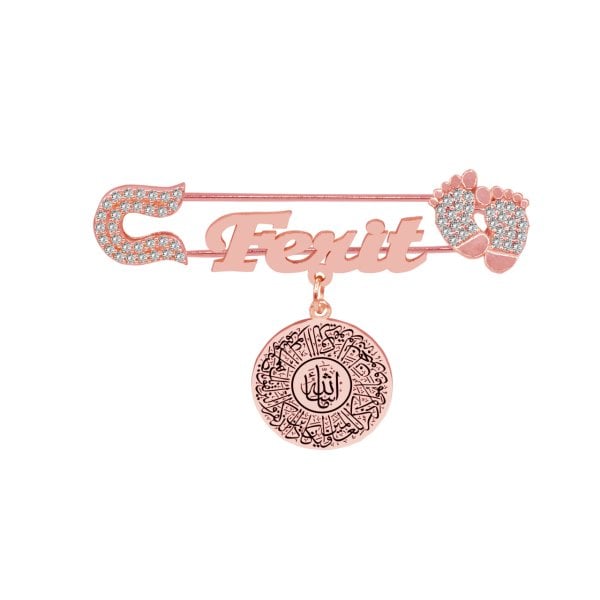 Gümüş Dualı Maşallah Bebek İsimli Yaka İğnesi