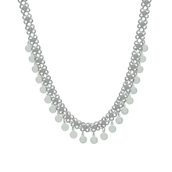 Gümüş Kişniş Pullu Kolye