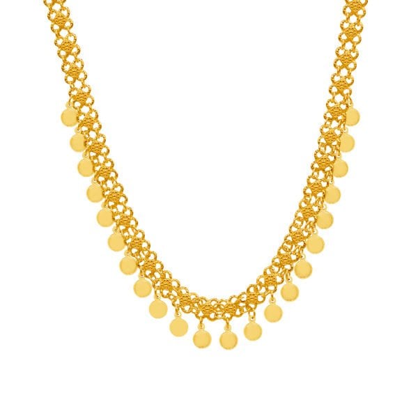 Gümüş Kişniş Pullu Kolye