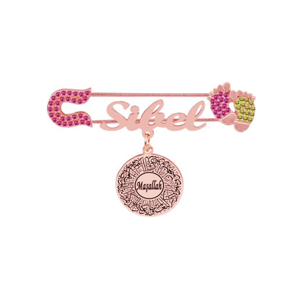 Gümüş Maşallah İsimli Bebek İğnesi