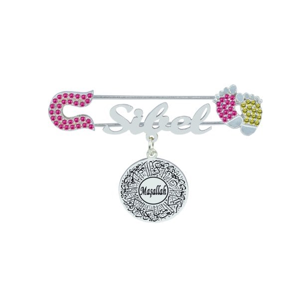 Gümüş Maşallah İsimli Bebek İğnesi