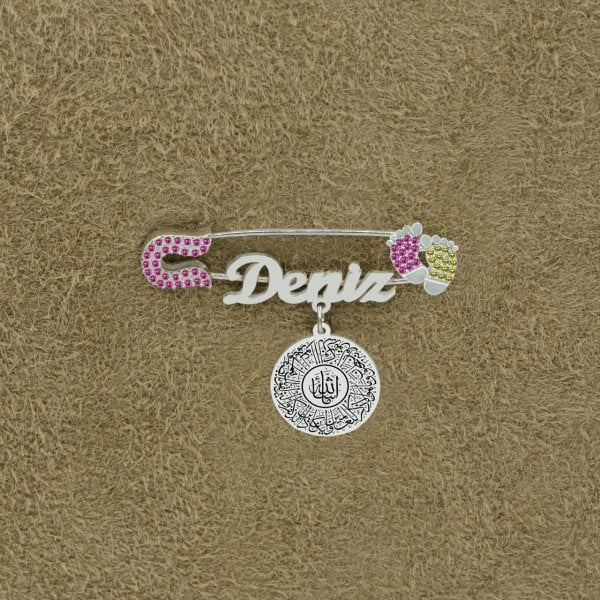 Gümüş Maşallah İsimli Bebek İğnesi