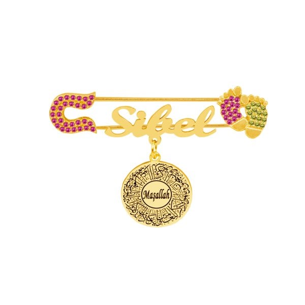Gümüş Maşallah İsimli Bebek İğnesi
