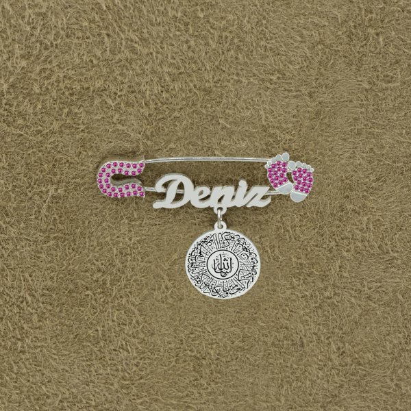 Gümüş İsimli Bebek Maşallah İğnesi