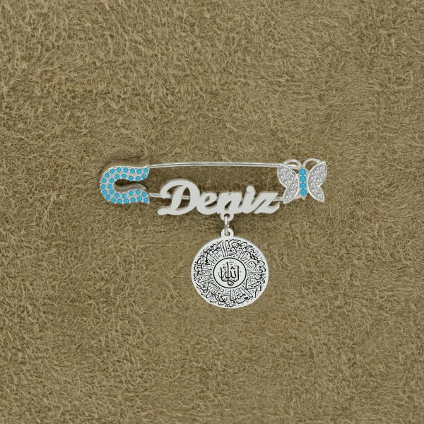 Gümüş Dualı Maşallah İsimli Bebek İğnesi