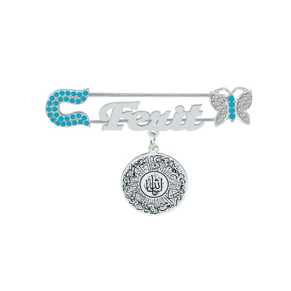 Gümüş Dualı Maşallah İsimli Bebek İğnesi