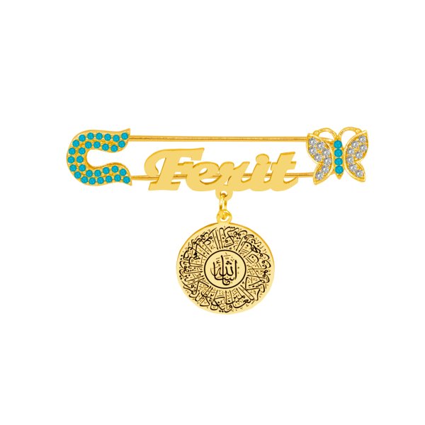 Gümüş Dualı Maşallah İsimli Bebek İğnesi