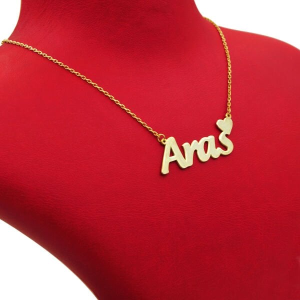 Gümüş Kişiye Özel Tasarım Kalpli İsimli Kolye