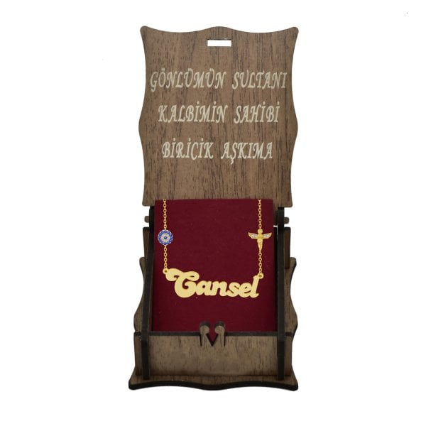 Gümüş Nazarlık Melek Figürlü İsimli Kolye