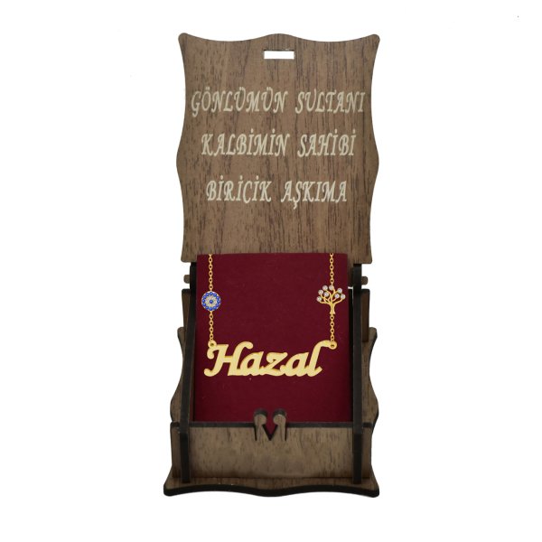 Gümüş Hayat Ağacı Nazar Boncuklu İsimli Kolye