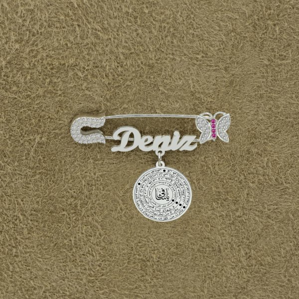 Gümüş Şifa Dualı İsimli Bebek İğnesi