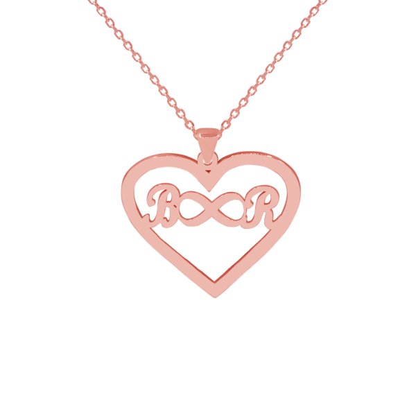 Gümüş Kalpli Sonsuzluk Harfli Kolye