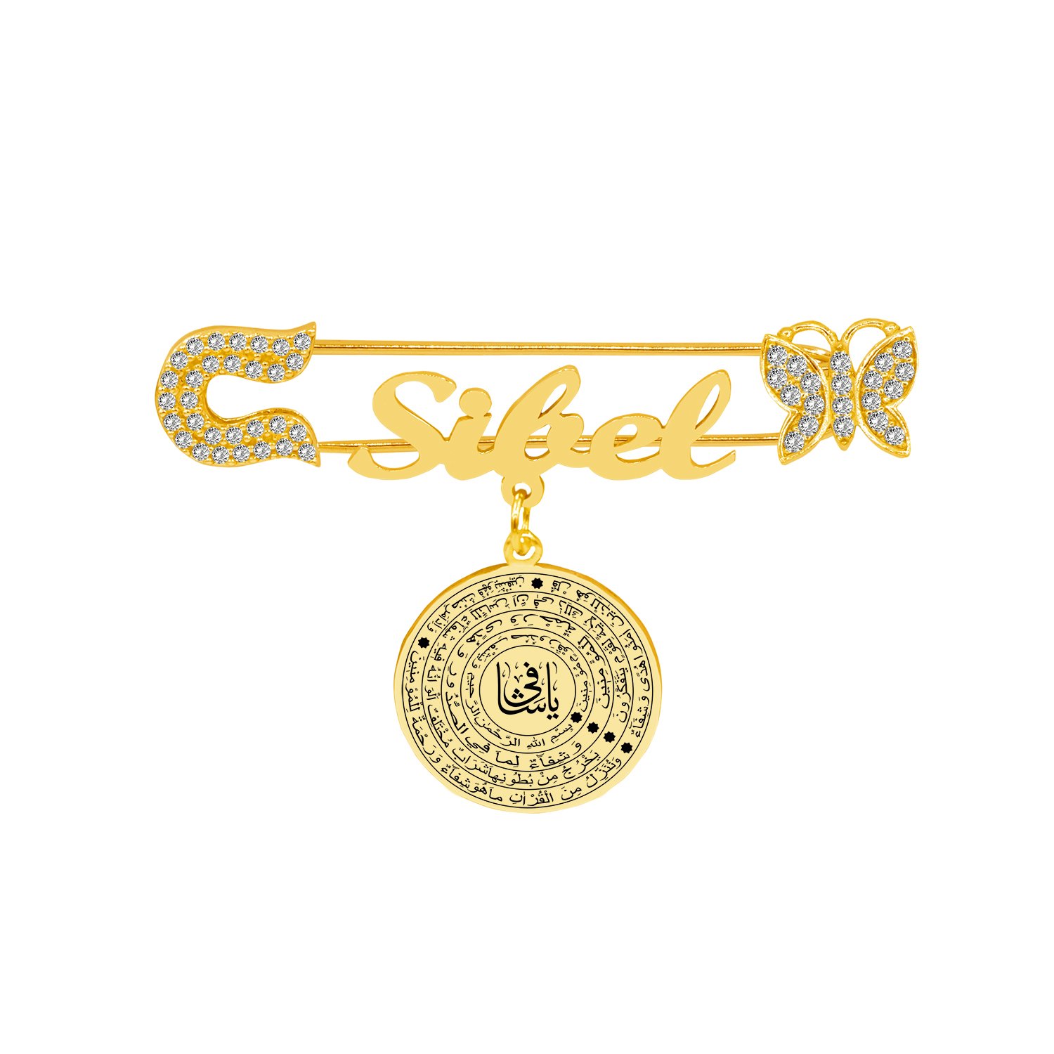 Gümüş Şifa Duası İsimli Bebek İğnesi