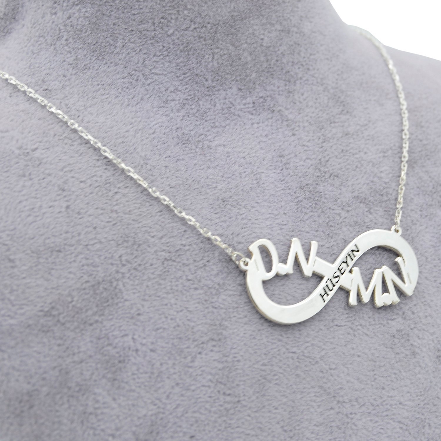 Gümüş Sonsuzluk İsimli Harfli Kolye