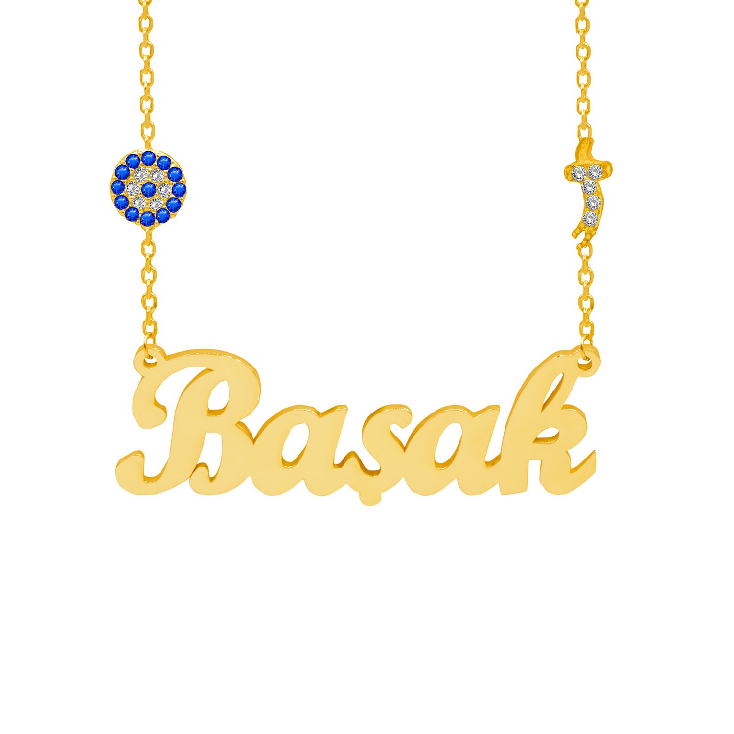 Gümüş Nazarlık Zülfikar Kılıçlı İsimli Kolye