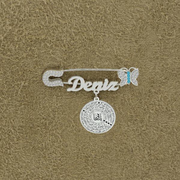 Gümüş Şifa Dualı İsimli Bebek Çatal İğne