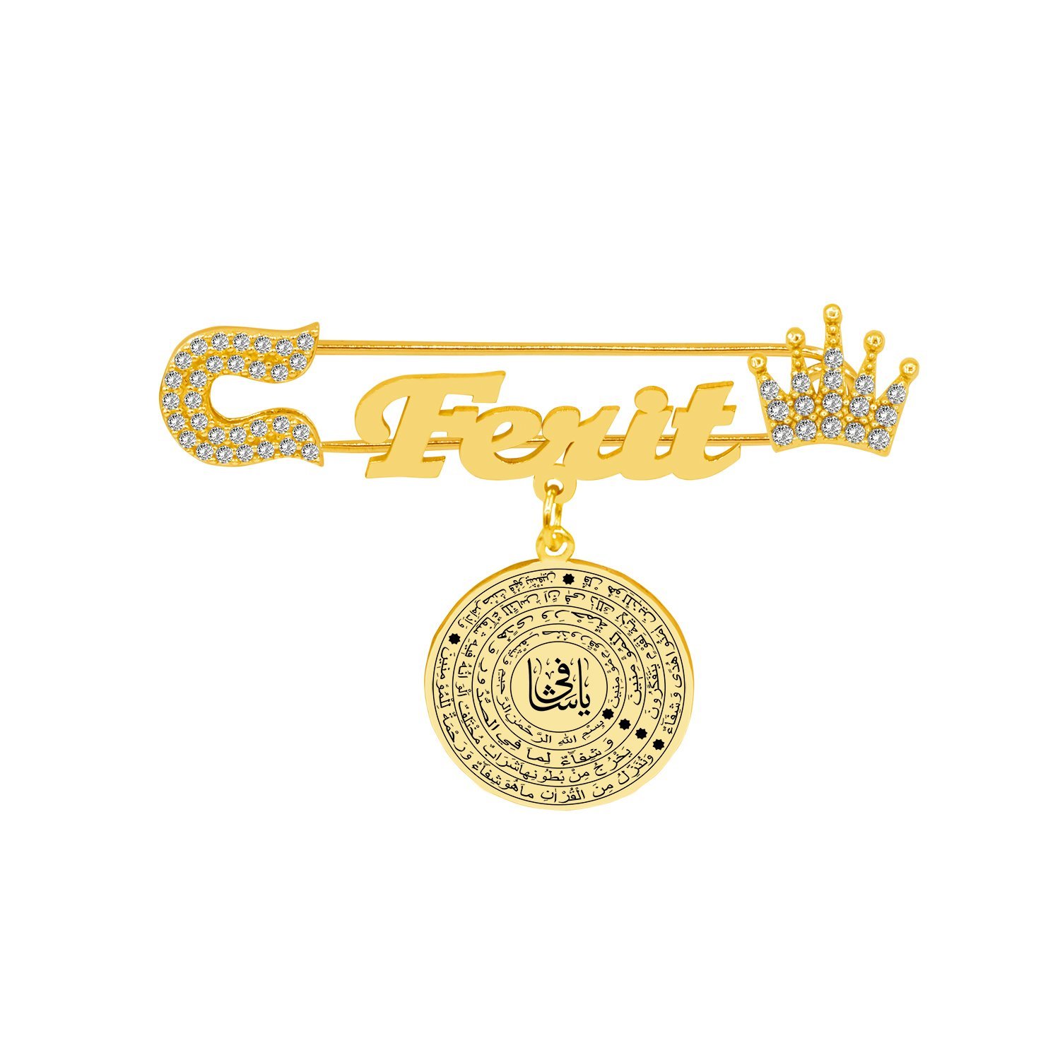 Gümüş Şifa Duası İsimli Bebek Nazar İğnesi