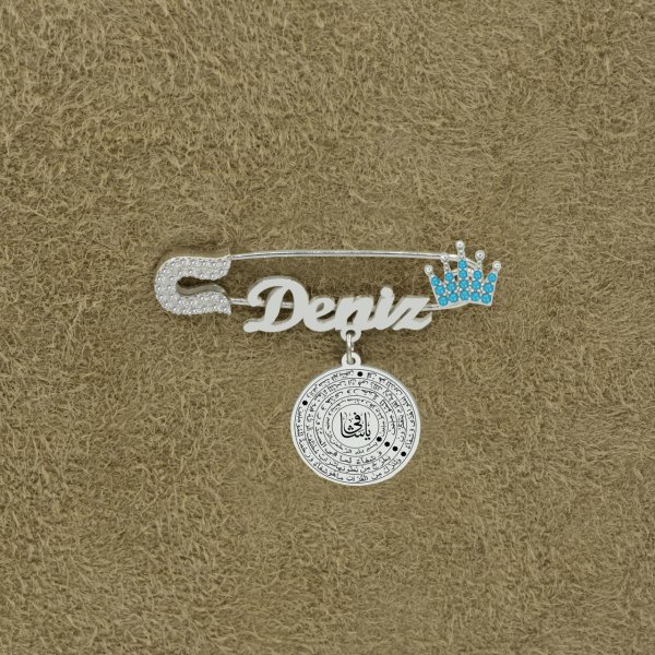 Gümüş Şifa Dualı İsimli Bebek Nazar İğnesi