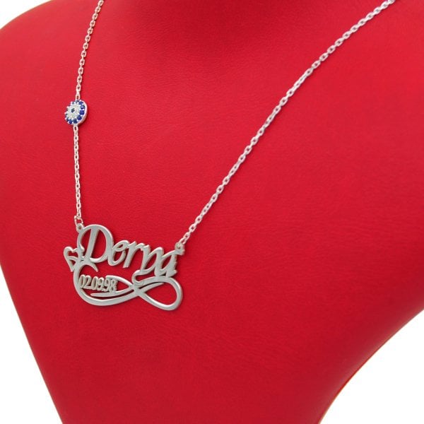 Gümüş Nazarlık Tarihli Sonsuzluk İsimli Kolye