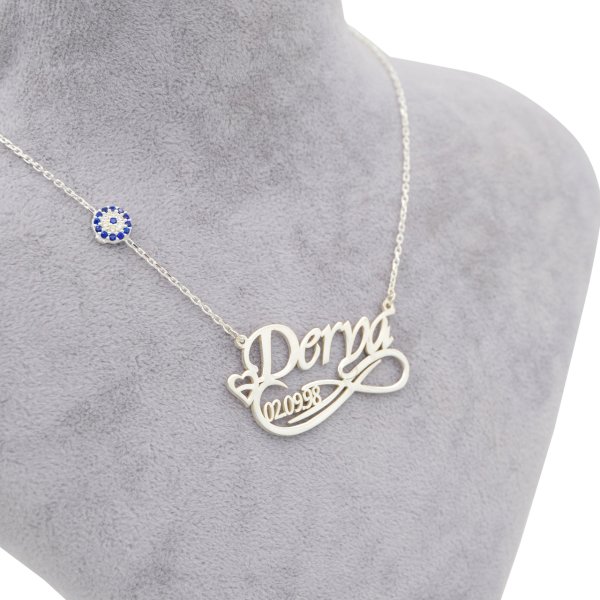 Gümüş Nazarlık Tarihli Sonsuzluk İsimli Kolye