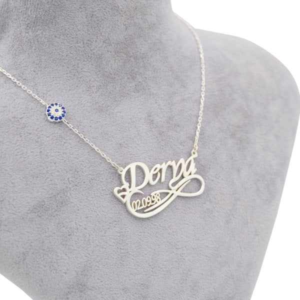 Gümüş Nazarlık Tarihli Sonsuzluk İsimli Kolye