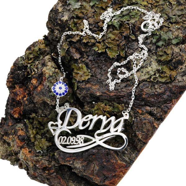 Gümüş Nazarlık Tarihli Sonsuzluk İsimli Kolye
